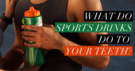 Sports drinks and teeth graphic