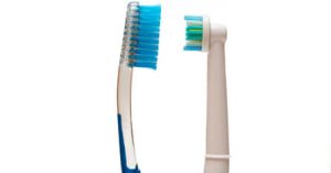 Regular toothbrush vs Electric toothbrush graphic
